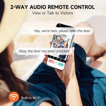 Keyless Entry Door Lock with Camera Fingerprint Smart Door Lock with App Remote Control, Wi-Fi Connected Electronic Keypad Code Deadbolt Auto Unlock for Front Door
