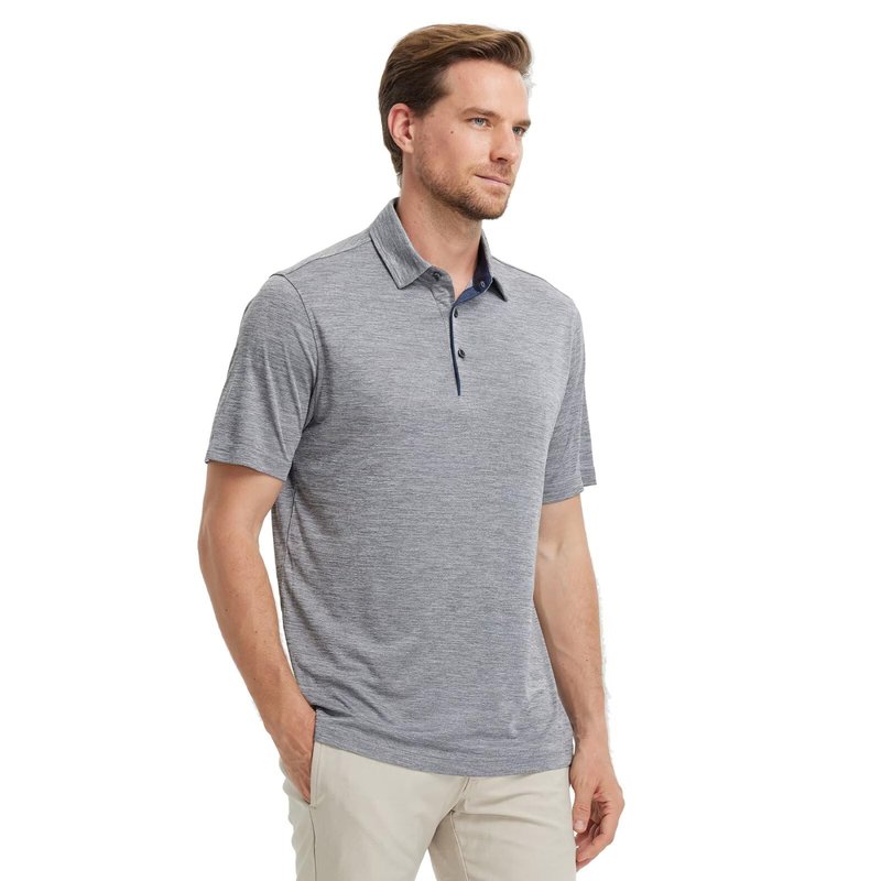 M MAELREG Mens Golf Shirt Short Sleeve Dry Fit Casual Moisture Wicking Performance Heather Collared Polo Shirt