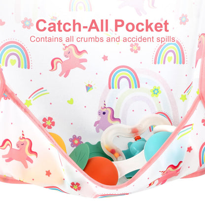 Accmor 4 Pack Long Sleeve Bibs, Baby Smock Waterproof Sleeved Bib Smock for Baby Toddler 6-24 Months