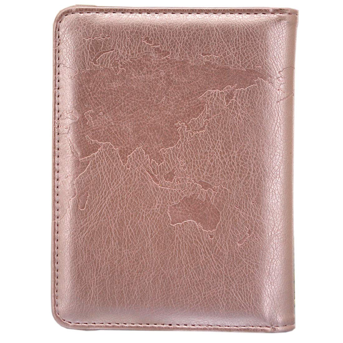kandouren RFID Blocking Passport Holder Cover Case,Passport Wallet for Men & Women,best gifts for travelers,credit card and ID holder wallets,travel accessories, Rose gold world, Minimalist