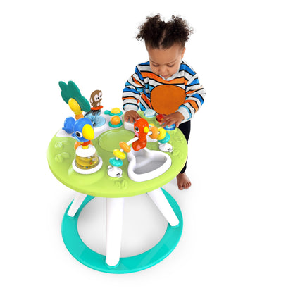 Bright Starts, Around We Go 2-in-1 Walk-Around Activity Centre and Play Table - Tropic Cool, Walker with Music, Lights and Interactive Toys, Removable Seat, Ages 6 Months Plus