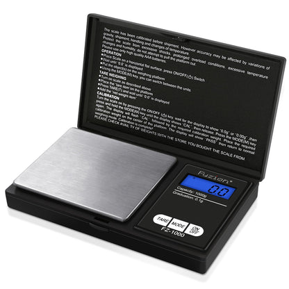 Fuzion Digital Pocket Gram Scale 1000g/0.1g, Small Digital Scales Grams Ounces Grains, Herb Scale, Jewelry Scale, Portable Travel Food Scale