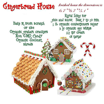 Sakolla (Set of 10) Gingerbread House Cookie Cutter Set, 3D Gingerbread House Kit Christmas Cookie Cutters for Kids Gingerbread Houses Mold Gift Box Packaging