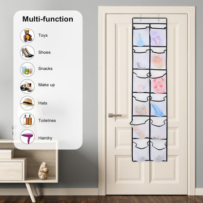 GOMAJI 12 Large Pockets Over The Door Hanging Shoe Organizer, White