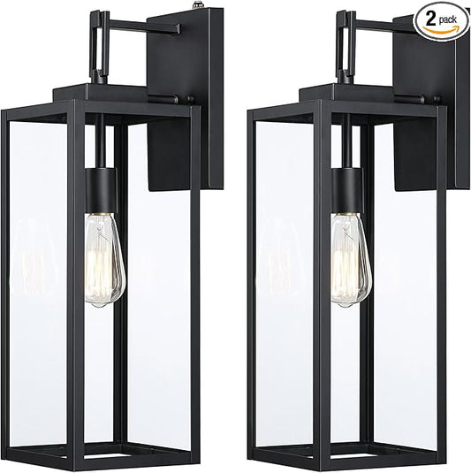 2 Pack 22 Inch Dusk to Dawn Wall Light,22” Dusk to Dawn Outdoor Light Fixture Large Size Outdoor Wall Lantern Sconce Outdoor Porch Light with Photocell Sensor