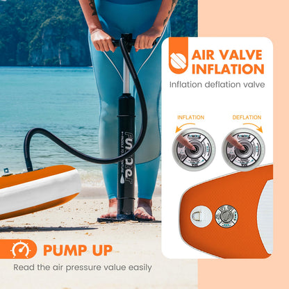 FunWater SUP Inflatable Stand Up Paddle Board 10'x31''x6'' Ultra-Light Inflatable Paddleboard with ISUP Accessories,Fins,Adjustable Paddle, Pump,Backpack, Leash, Waterproof Phone Bag,Kayak Seat