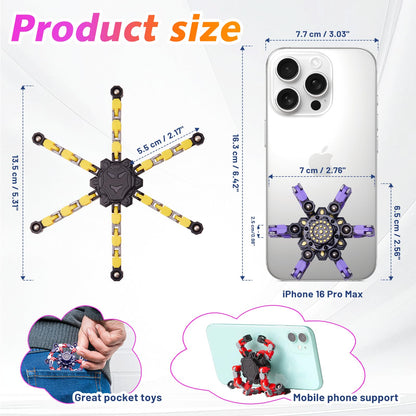 Gokeey Transformable Fidget Spinners 4 Pcs for Kids and Adults Stress Relief Sensory Toys for Boys and Girls Fingertip Gyros for Party Favors Stocking Stuffers Bulk for Kids