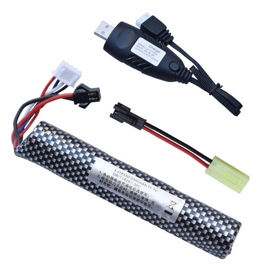 funkawa Airsoft Gel Ball Blaster 11.1V 2000mAh Battery, Water Bead Ball 11.1V Splatter Batteries SM2P Plug with Charger for Airsoft Gel Ball Blaster(1-Pack)
