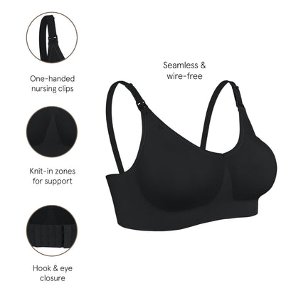 Bravado Designs Sustainable Nursing Bra | Body Silk Seamless | Black | L