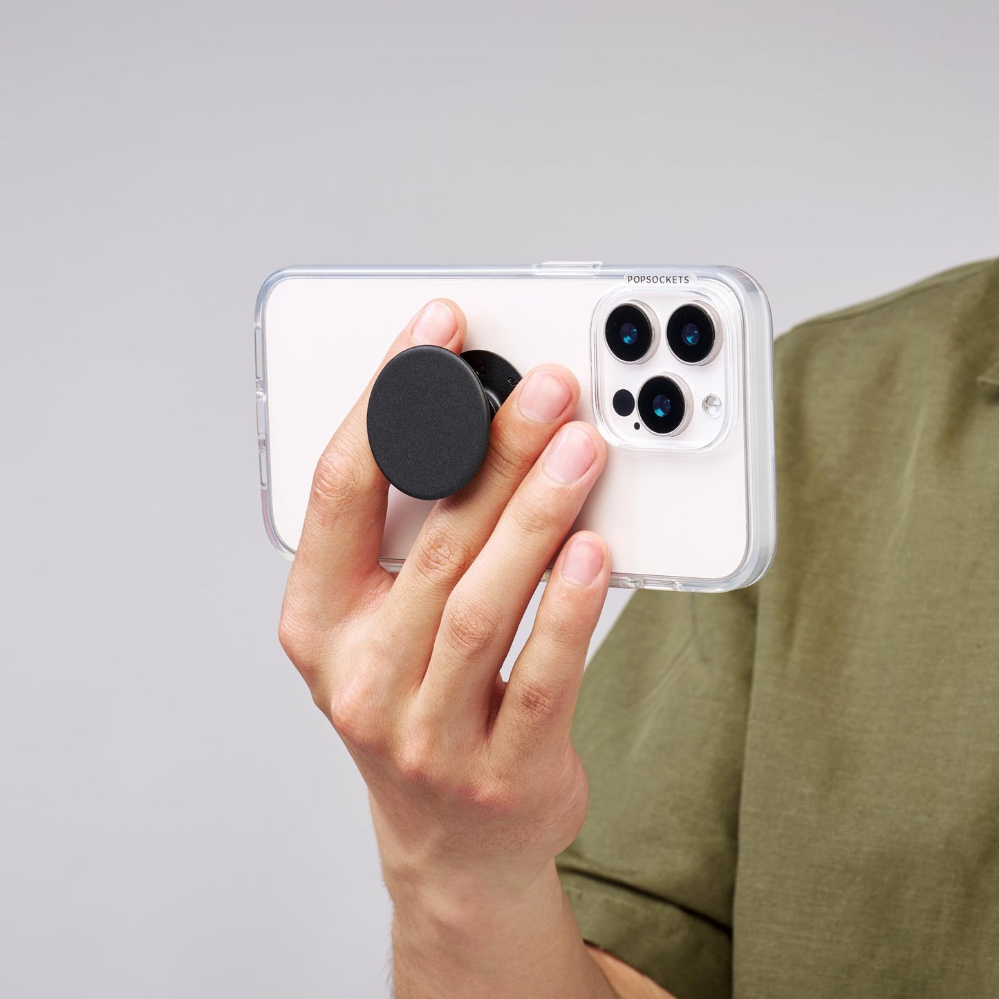 PopSockets Phone Grip with Expanding Kickstand, Adhesive Grip - Black