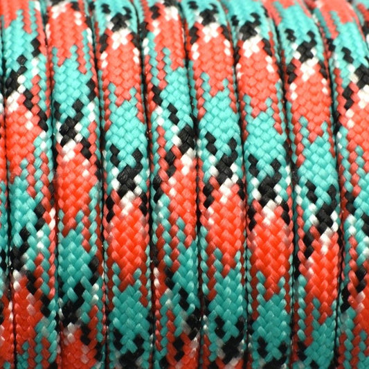 100ft 550 Paracord Parachute Cord Lanyard Mil Spec Type III 7 Strand Core Acid Blue+Orange Camo