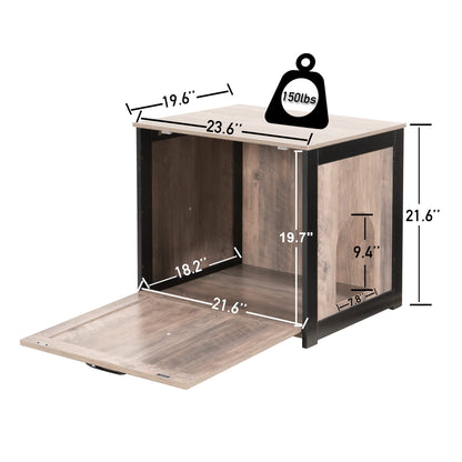 Dwanton Cat Litter Box Furniture Hidden, Cat Litter Box Enclosure, Reversible Entrance Can Be on Left or Right Side, Indoor Cabinet, Wooden Washroom, End Table, Nightstand, Greige, 23.6" L