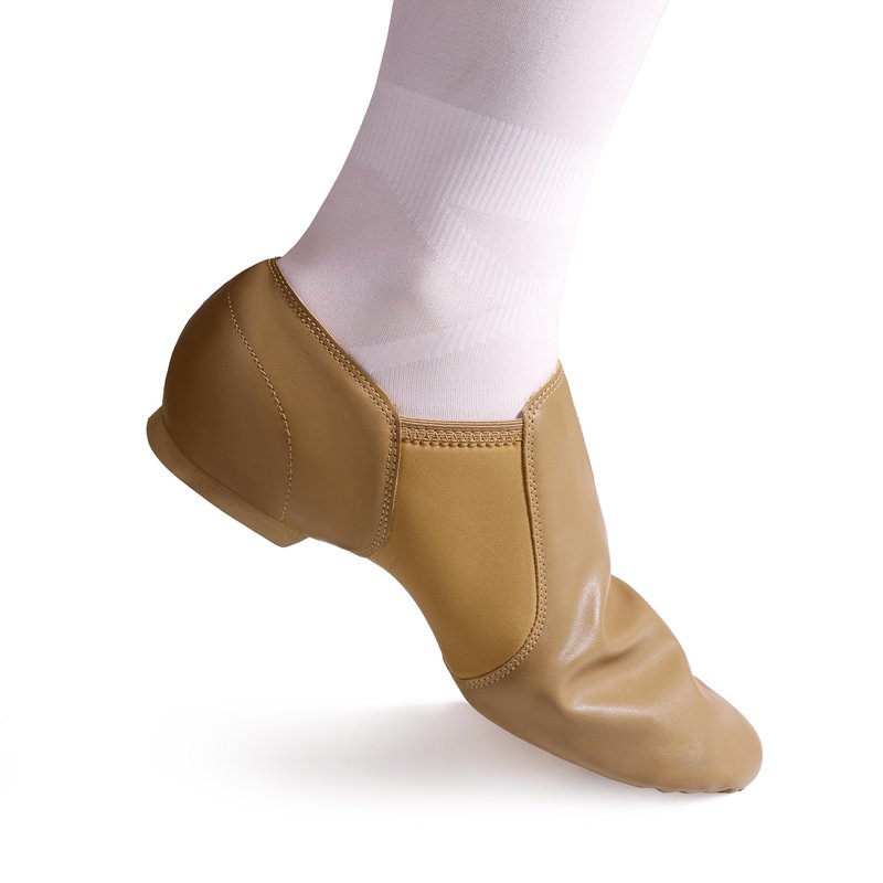 DWBH Unisex Jazz Shoe Leather Upper Women and Men's Slip-on Dance Shoes