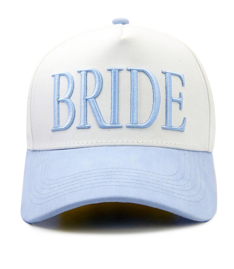 LOKIDVE Bride Trucker Hat, Blue White Baseball Cap, Bachelorette Accessory, Bridesmaid Gift, Wedding Cap-Blue