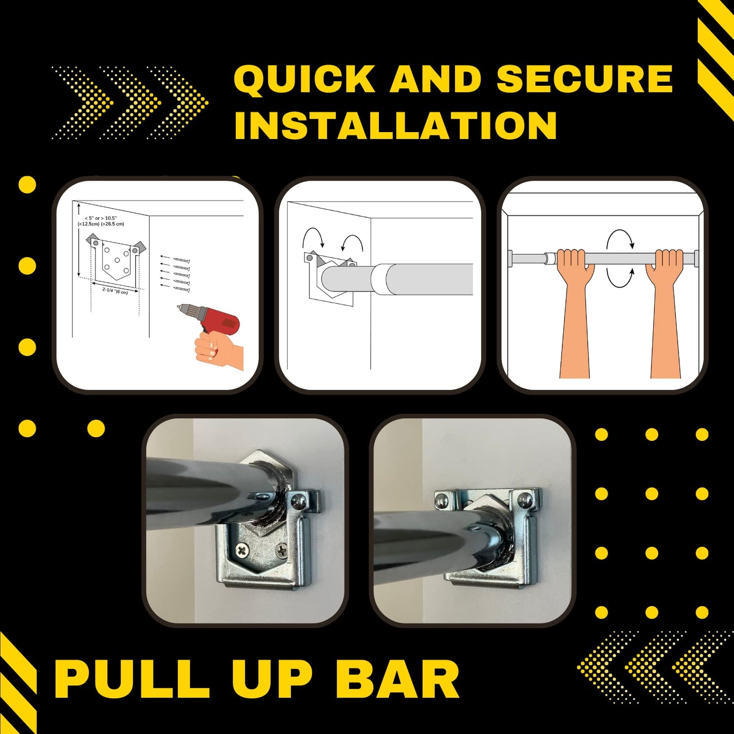 DreamGYM Doorway Pull-up Bar - Chin-up Bar - Swing Support Bar