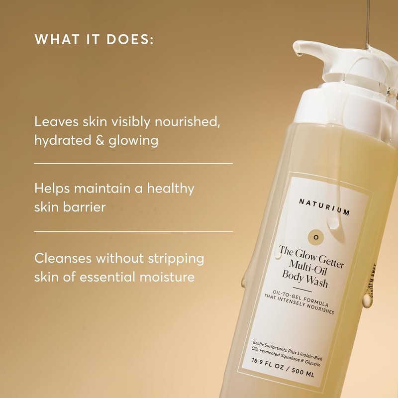 Naturium Multi-Oil Hydrating Body Wash - Gentle Cleanser for Radiant Skin | 16.9 oz