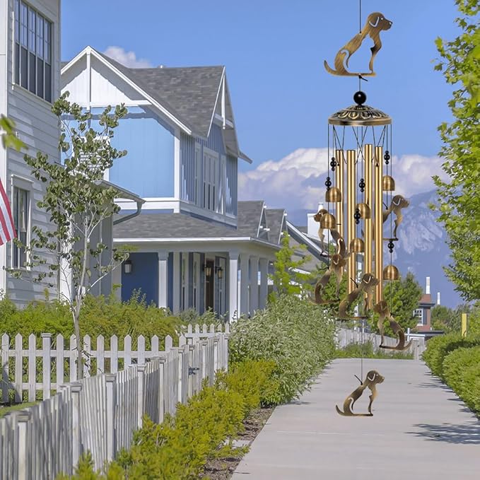 Outdoor Dog Wind Chimes Decor, Mobile Blessing Wind Bells Decorate, Sympathy Wind Catcher, Memorial Gifts for Mom, Grandma, Woman (Housewarming/Outside/Indoor/Home/Room/Porch/Yard/Garden Decoration)