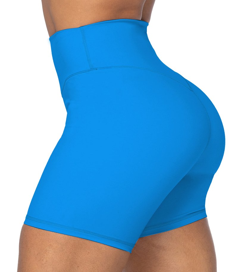Sunzel Women's Biker Shorts in High Waist Tummy Control with No Front Seam 5" Black+Blue (2 Pack) X-Large