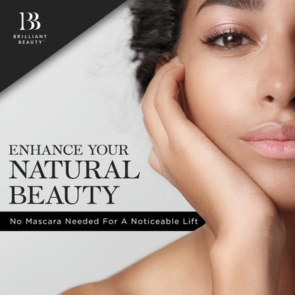 Brilliant Beauty Eyelash Curler with Satin Bag & Refill Pads - Award Winning - No Pinching, Just Dramatically Curled Eyelashes for a Lash Lift in Seconds (Rose Gold)