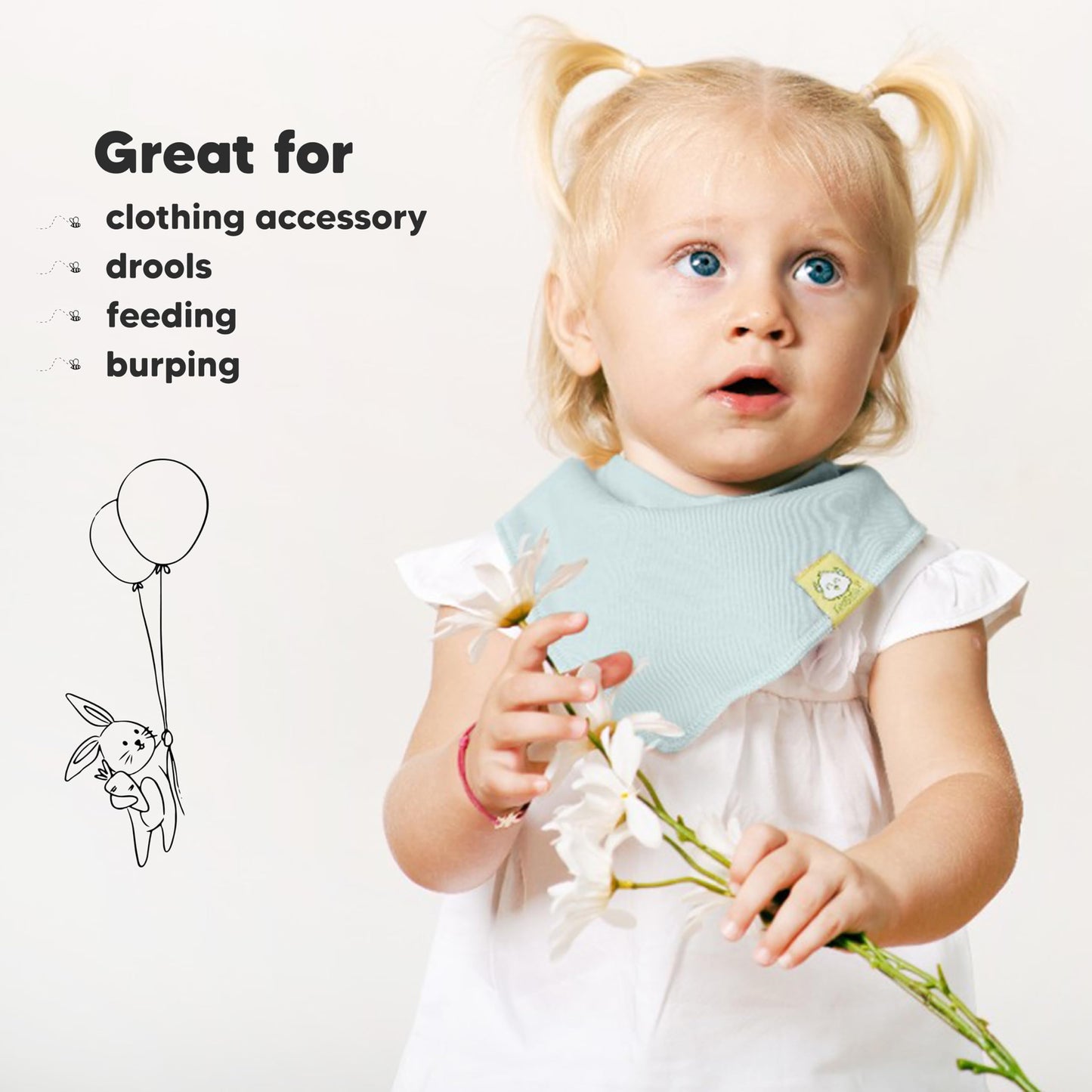 8-Pack Organic Baby Bandana Bibs for Girls - Super Absorbent Triangle Baby Bibs for Drooling and Teething Infant, 100% Cotton Extra Soft for Newborn, Infant 0-36 Months (Muted Pastel)