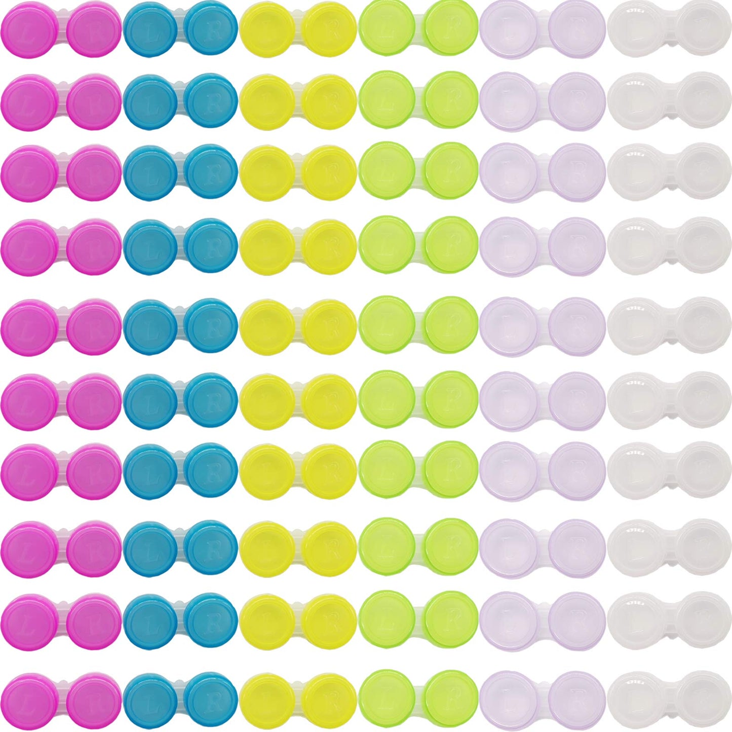 RONYOUNG 60PCS Contact Lens Cases Contact Lens Holder Box Left/Right Eyes Contact Lens Container, 6 Colors