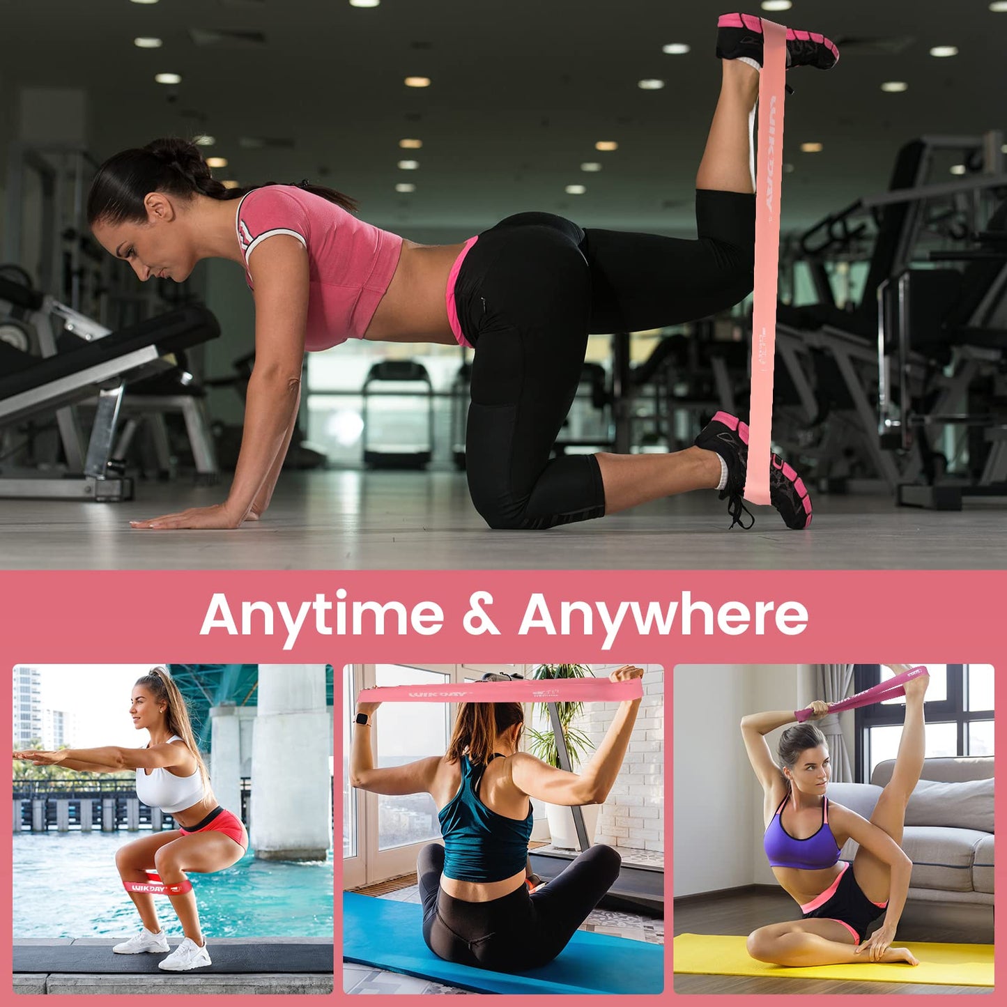 Resistance Bands for Working Out Exercise Loop Bands Workout Bands Set for Men Women Body Stretching, Crossfit Training, Home Workout, Physical Therapy, Booty Legs, Set of 5