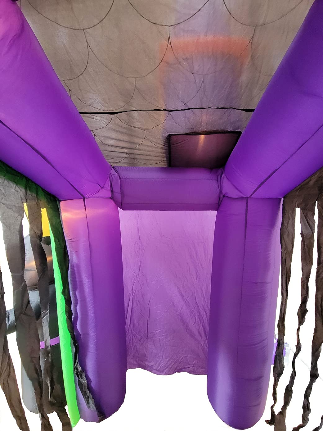 8.5 Foot Halloween Inflatable Haunted House Castle with Skeleton, Ghost, Tree and Pumpkin Lights Decor Outdoor Indoor Holiday Decorations, Blow up