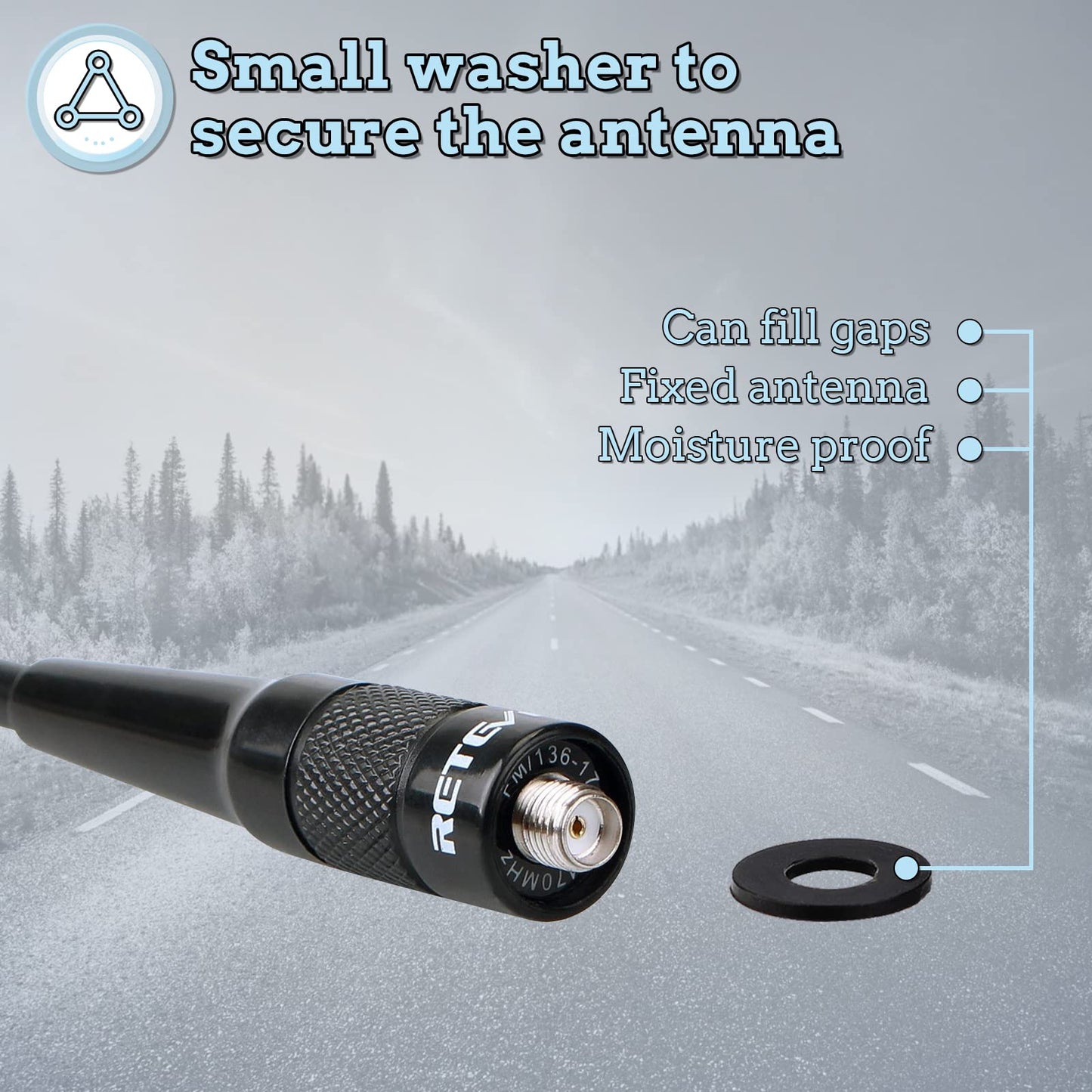 Retevis RHD771 Walkie Talkie Antenna, SMA-F, VHF UHF 144/430, Compatible with Baofeng GT5R UV-5R UV-5RE BF-888S eSynic UV-5R Retevis RT5R RA79 HD1 Quansheng UVK5 Radtel RT-470X (1 Pcs)