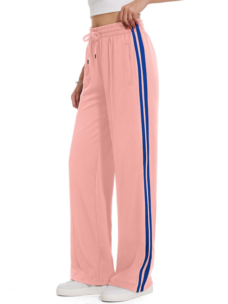 Tapata Tall Women's 34" Inseam Track Pants Elastic Waistband Y2K with Zipper Pockets Dance Studio Sweatpants, Pink, XXL
