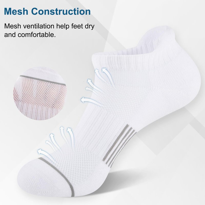 Heatuff 7 Pairs Womens Ankle Socks Athletic Cushioned Anti-Blister Running Low Cut Socks with Tab