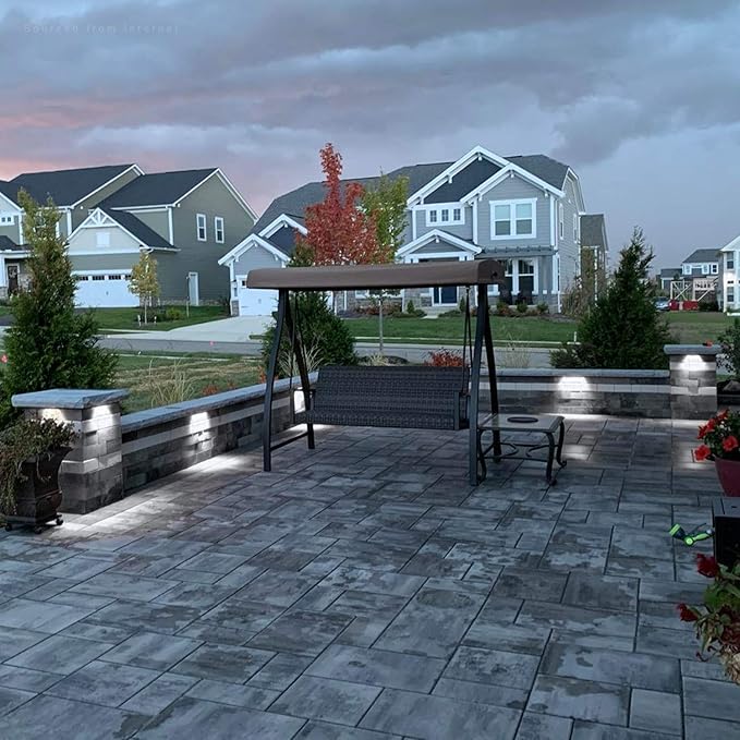 LEONLITE 12 Inch Dimmable LED Hardscape Lighting 3-Way, 3W/5W/7W Retaining Wall Lights, Low Voltage Landscape Lights, 12V-24V AC/DC, Outdoor Paver Step Light, 5000K Daylight, ETL Listed, Pack of 4