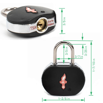 DUALCROWN 4 Pack Luggage Lock TSA Approved Locks with Key, TSA Approved Travel Lock,Suitcase Lock TSA Approved Chrome Plated Ring Body for Backpacks, Bags and Luggage, 4 Pack Family Set