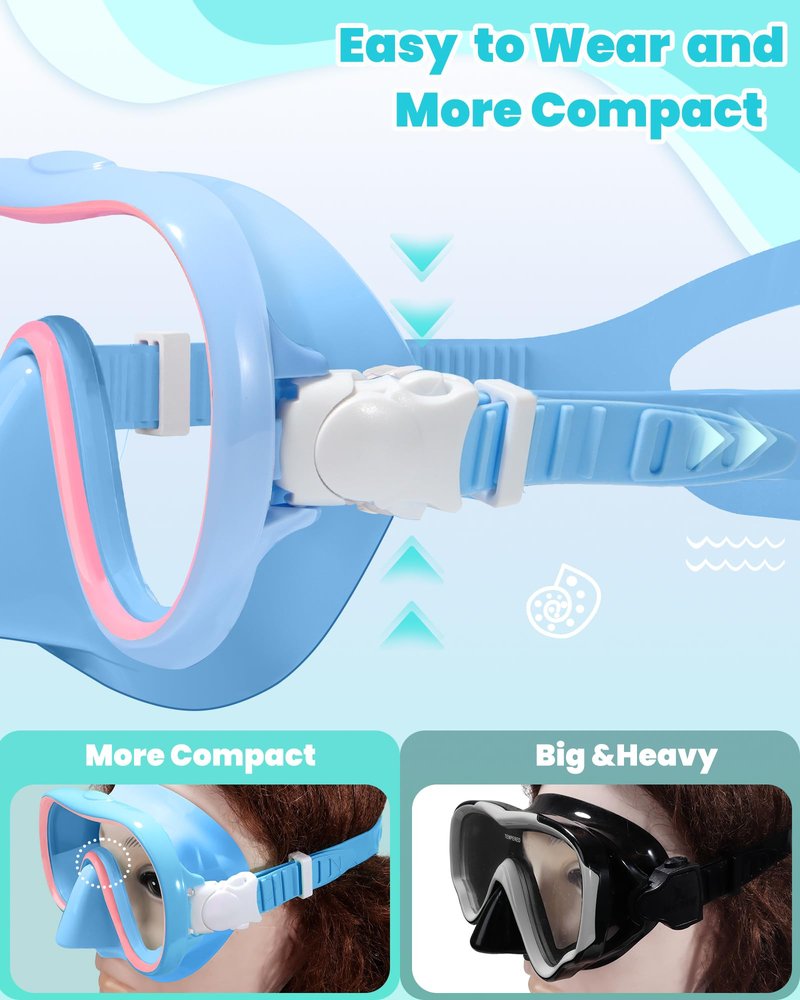 Seago Kids Swim Goggles with Nose Cover for Girls Boys Youth, 2 Pack Clear Vision Swimming Goggles Swim Mask Pool Goggles No Leaking Tempered Glasses for Kids 6-14 4-7 8-14 3-5 8-12 3-6