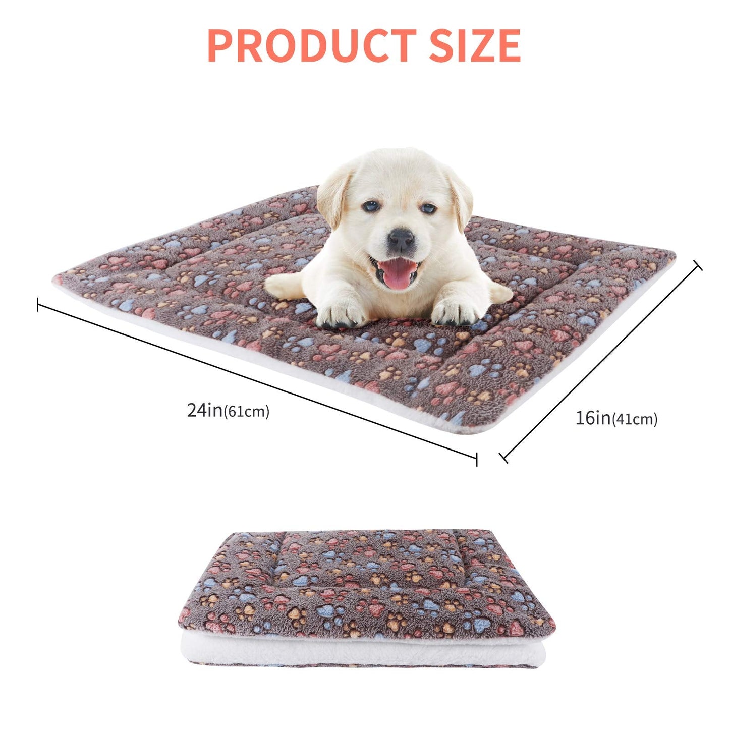 Vejaoo Dog Bed Mattress Multipurpose Machine Washable Puppy Mat Cushions for Small/Medium/Large Dogs and Cat Cages XZ006 (61 * 41 CM, Coffee)