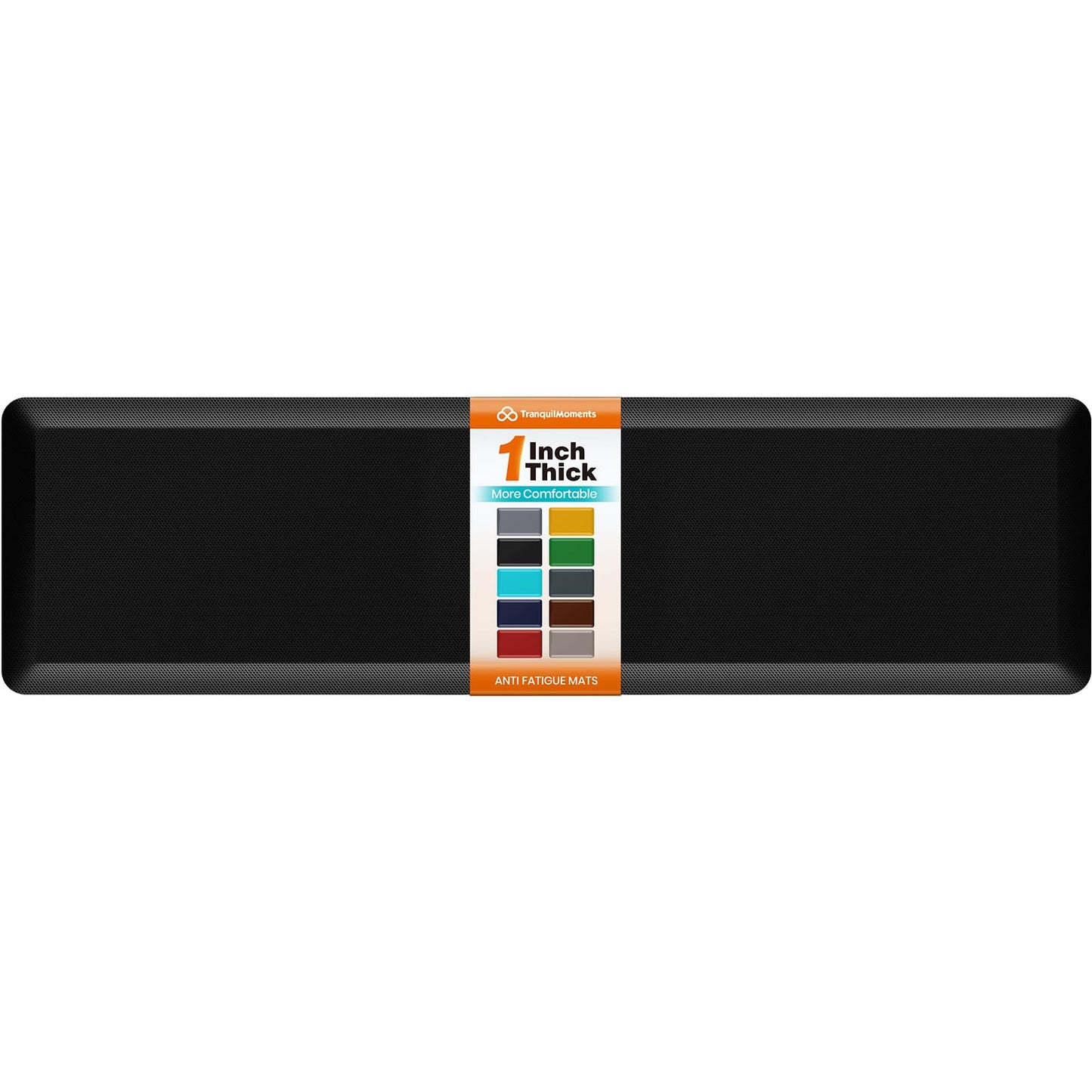 TranquilMoments Kitchen Mats for Floor, 1 Inch Extra-Thick Kitchen Rugs, Non-Slip & Waterproof Standing Desk Mat, Comfort Anti Fatigue Mats for Kitchen Floor, Home, Sink, Office (20" X 72", Black)