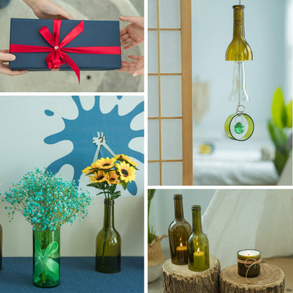 Godora Glass Bottle Cutter, Upgraded Glass Cutter for Bottles & Glass Cutter Bundle - DIY Machine for Cutting Wine, Beer or Soda Round Bottles & Mason Jars, Perfect Score Bottle Cutter