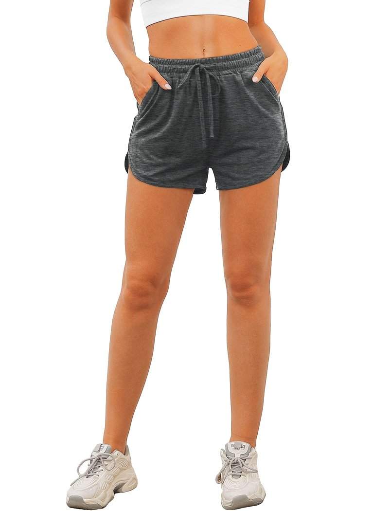 Aloodor Sports Shorts for Women Elastic Waist Beach Finess Jogging Pants S
