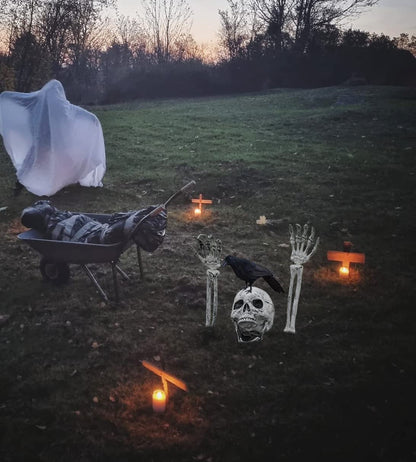 AOGU Halloween Decorations Realistic Skeleton Stakes Outdoor Indoor Yard Lawn Garden Groundbreakers Haunted House Decorations