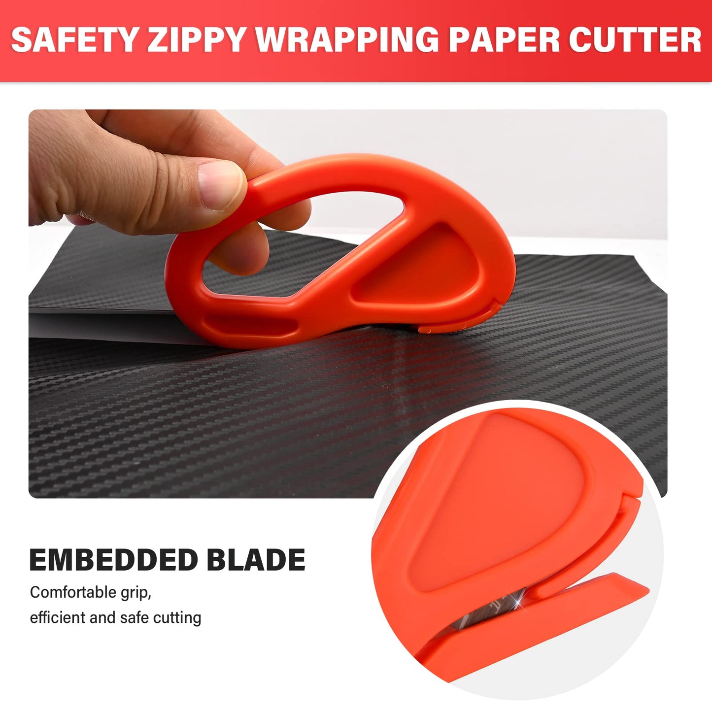 Gomake Vehicle Vinyl Wrap Window Tint Film Tool Kit Include 4 Inch Felt Squeegee, Retractable 9mm Utility Knife and Blades, Zippy Vinyl Cutter and Mini Go Corner Squeegee for Car Wrapping