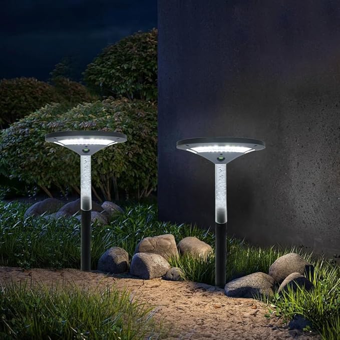 LED Garden Solar Pathway Lights，Outdoor Motion Sensor Landscape Lights for Garden Lighting, IP65 Waterproof Solar Spotlight for Yard