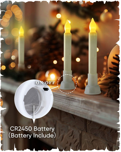 Amagic Batteries Included Floating Candles with Wand Remote, 12pcs Flickering Warm Light Flameless Taper Candles, Magic Hanging Candles with Base for Birthday Party, Halloween Decorations