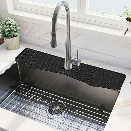 Meiliweser Faucet Mat for Kitchen Sink – 24” x 5.1” Extra-Long Silicone Splash