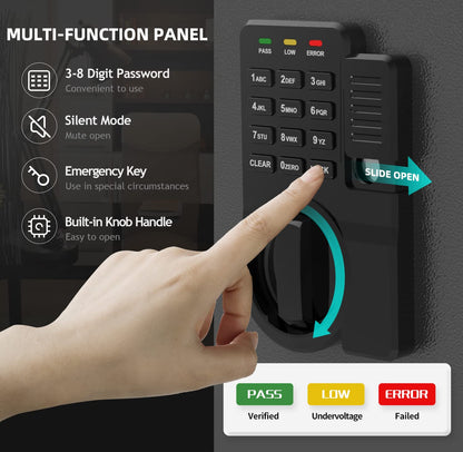 AEGIS Safe Box - 1.6 Cubic Feet Fireproof Digital Keypad Security Steel Home Office Safe for Documents, Cash, Valuables with USB Port, Emergency Keys, Removable & Adjust Shelves