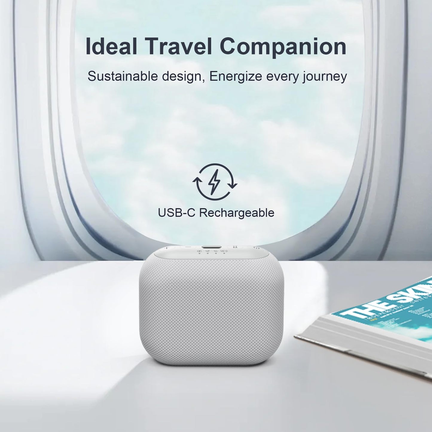 ANJANK Mini Portable Travel White Noise Sound Machine for Adults, 20 Soothing Sounds, Powerful Battery, 30-Level Volume, Sleep Timer, Noise Canceling for Sleeping, Home, Airplane