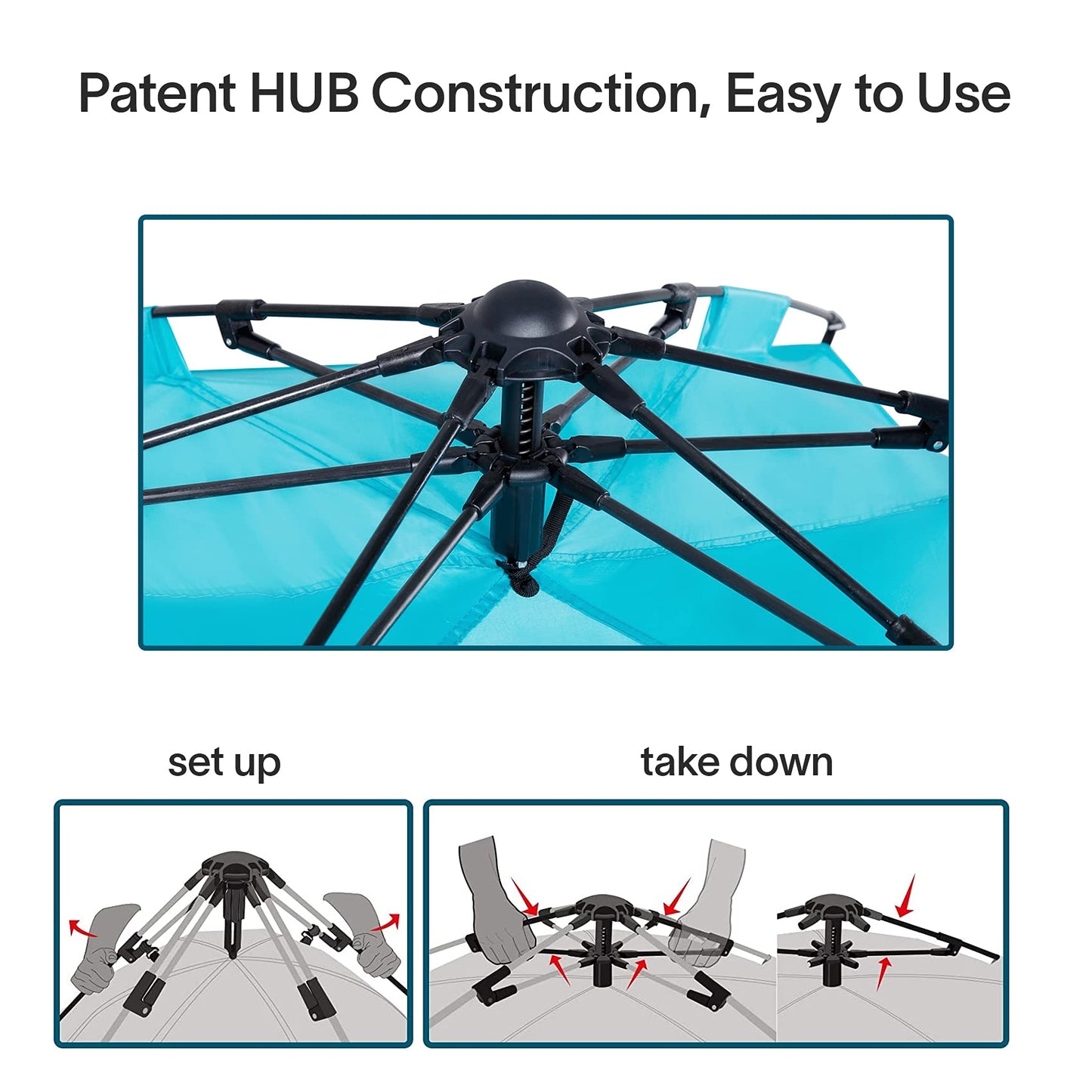 Alvantor Beach Tent Coolhut Plus Beach Umbrella Sun Shelter Cabana Automatic Pop Up UPF 50 Sun Shade Portable Camping Hiking Canopy Easy Set Up Light Weight Windproof Stable 2-3 Person