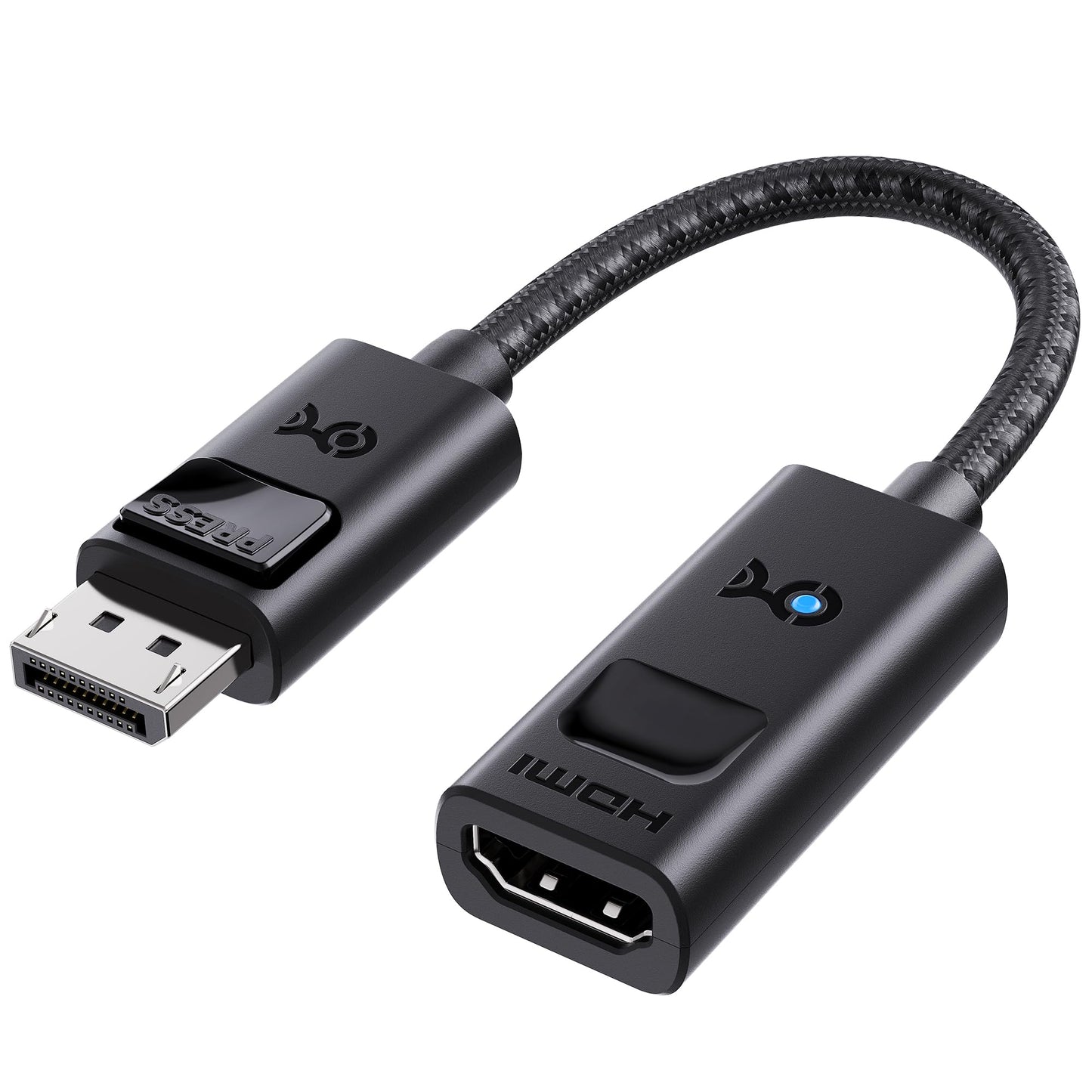 Cable Matters 8K DisplayPort 1.4 to HDMI Adapter with 4K@120Hz or 8K@60hz, Unidirectional (DP 1.4) Display Port to HDMI port 8K Cable Adapter in Black, Support for RTX 3080/3090, RX 6800/6900 and More