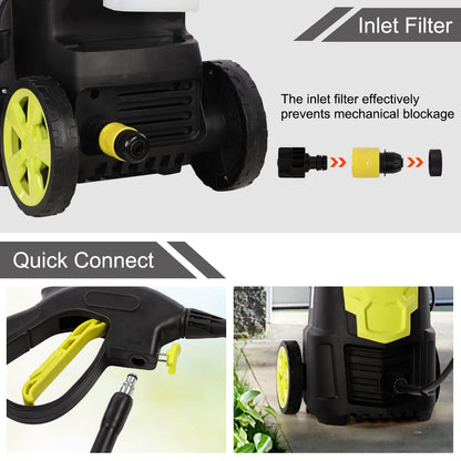 Pressure Washers, 1650W 135Bar 420L/H Electric Jet Washers Pressure Washers with Patio Cleaner, Power Washer with Adjustable Spray Nozzle, Pressure Washer for Patio Car Garden Yard Fences Driveways