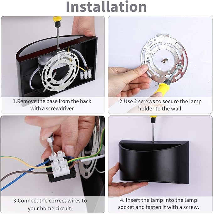 LIGHTESS LED Wall Sconce Light Indoor Dimmable Wall Lights Modern 12W Hallway Wall Lighting for Living Room Bedroom Stair, Warm White