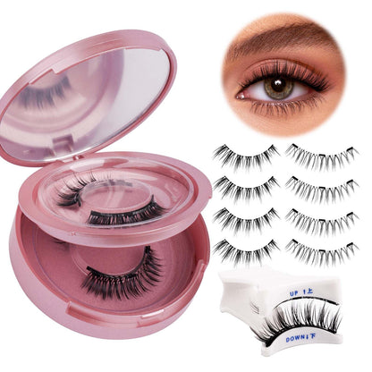 FADLASH Magnetic Eyelashes Natural Look 2 Pairs Fluffy False Eyelashes Reusable Magnetic Lashes Kit with Applicator No Glue Needed Easy to Wear and Remove (806+B7)
