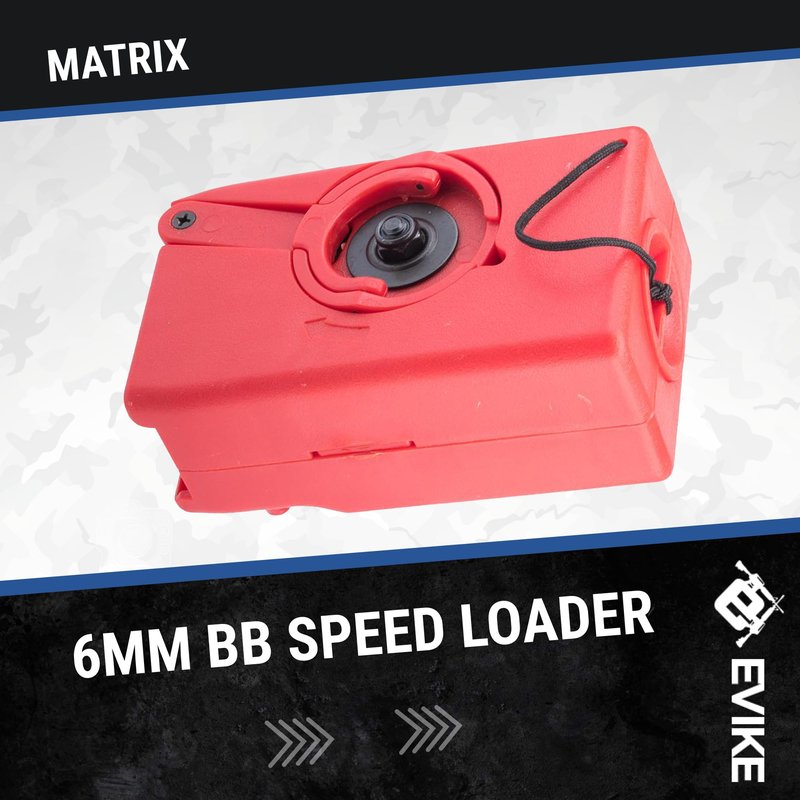 Evike Airsoft - Matrix Winding 6mm BB Speed Loader for M4-Style Airsoft Magazines (Color: Red), 101056-MFG